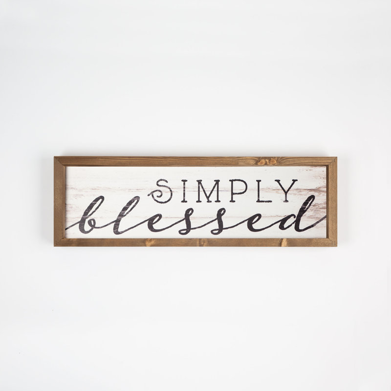 Simply Blessed Picture Frame Panoramic Textual Art On Wood