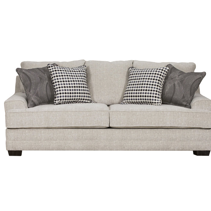 Ebern Designs Chenille Fabric Upholstered Wooden Sofa With Block