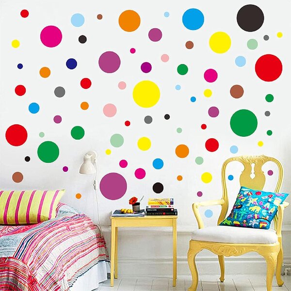 10 x 10 Each Black Circle Patterns Set of 12 Vinyl Wall Art Decal Geometric Design for Living Room Bedroom Decals Modern Urban Decor for Home Apartment Workplace Decor 