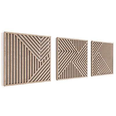 3 Piece Large Modern Wall Décor Set (damaged) 