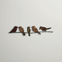 Brownish Black Decorative Cute Metal Bird Wall Mounted Hook 