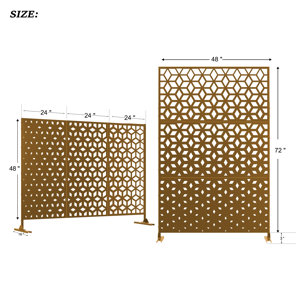 Miruo 6.3 ft. H x 4 ft. W Laser Cut Metal Privacy Screen Fencing ...