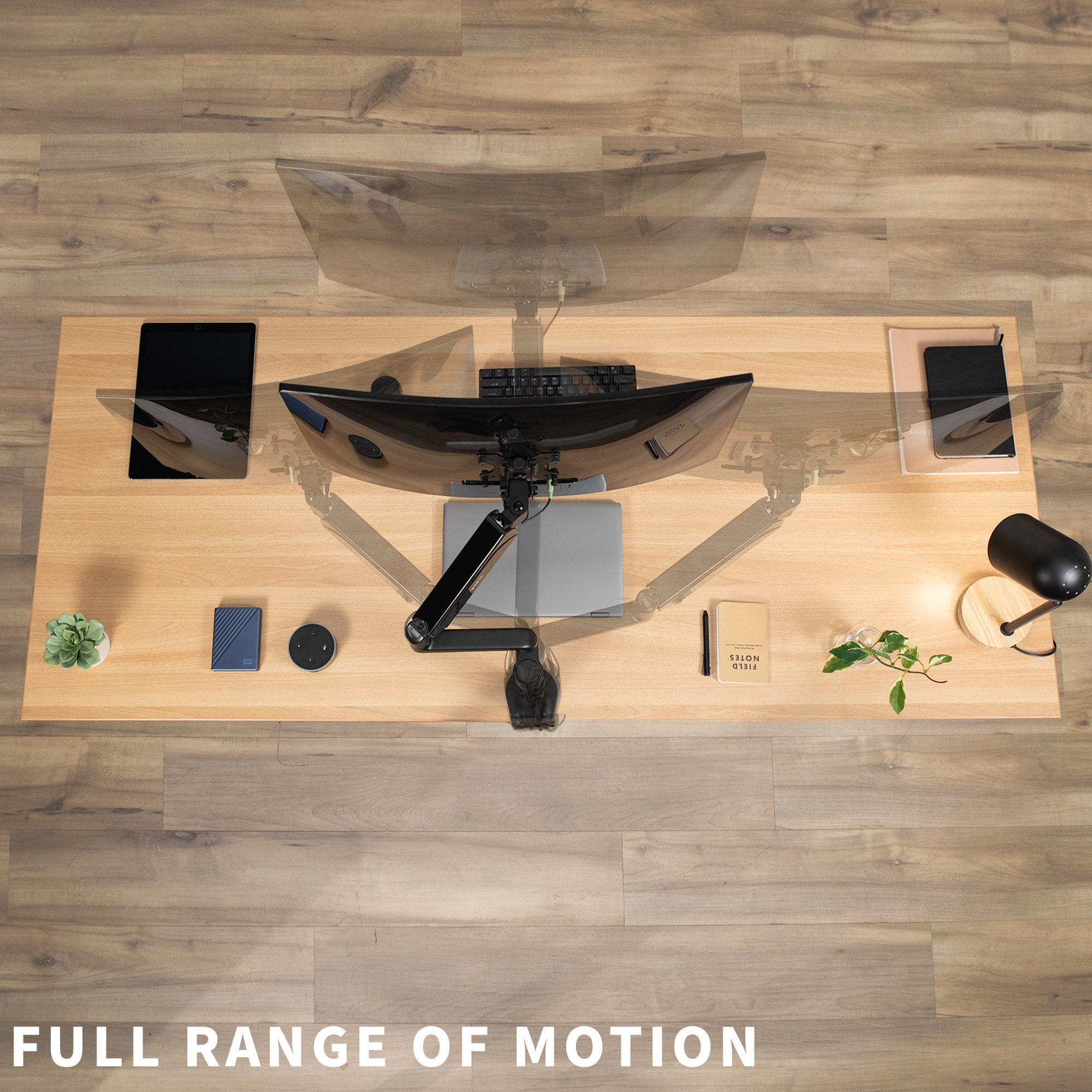 VIvo Pneumatic Arm Single Monitor Desk 