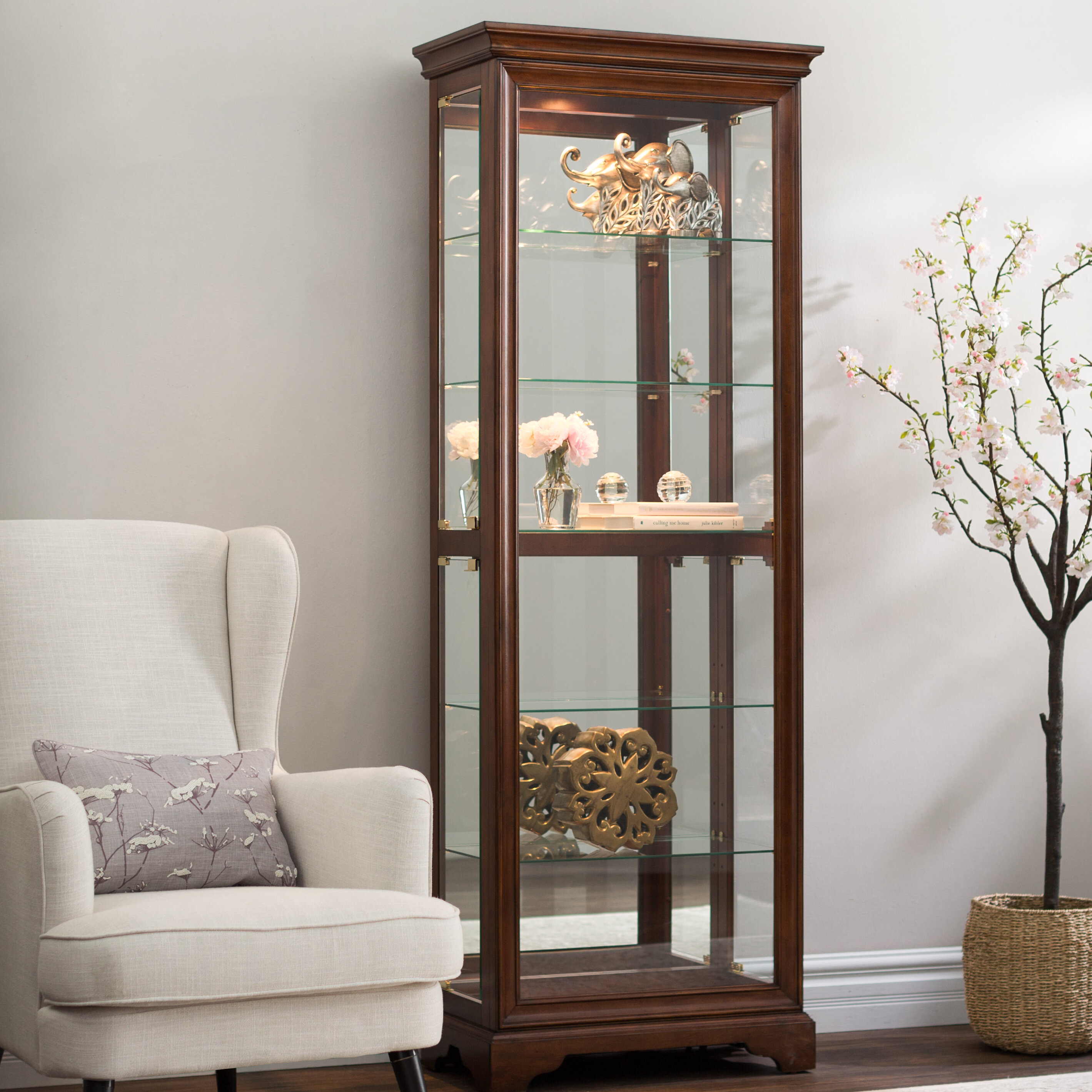 Charbonneau Lighted Curio Cabinet Reviews Joss Main