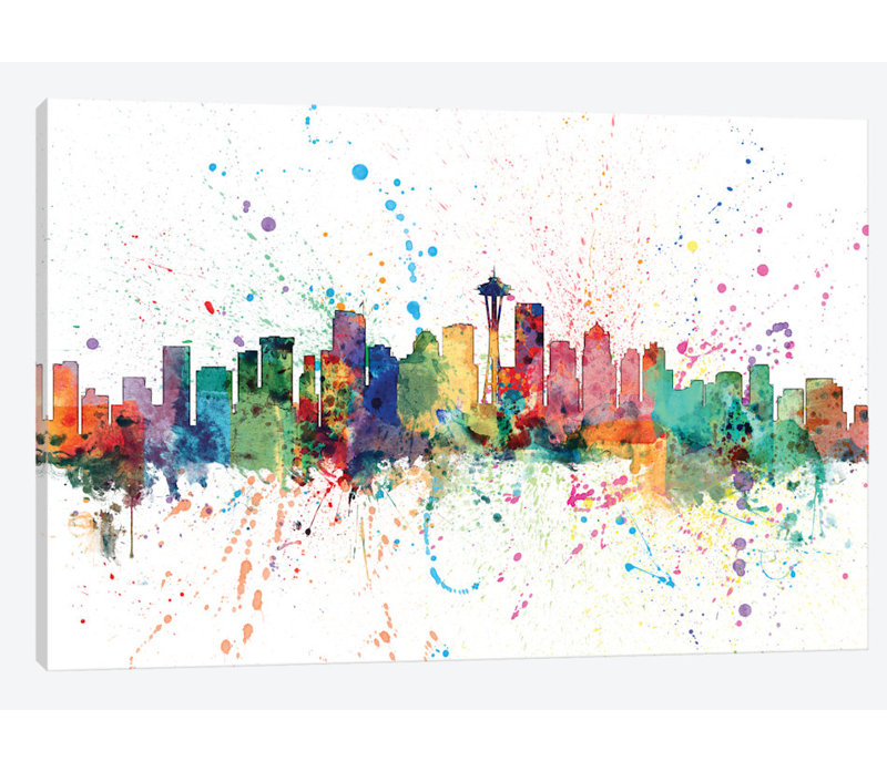 East Urban Home Rainbow Splash Skyline Series Seattle Washington