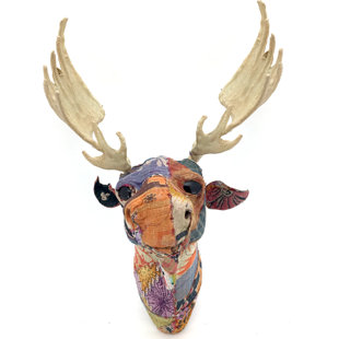 Moose Head Wall Decor Wayfair Vintage Sari Fabric Moose Head Wall Décor