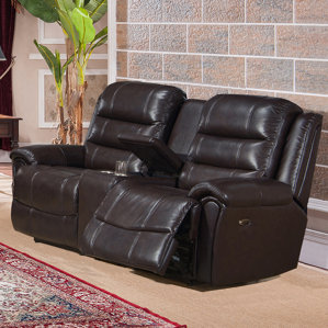 Astoria Leather Reclining Loveseat by Amax