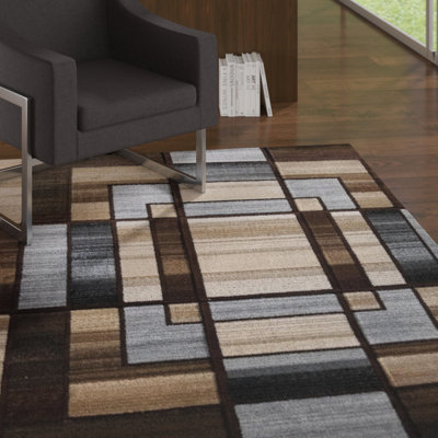 Adonia Geometric Brown/Gray Area Rug
