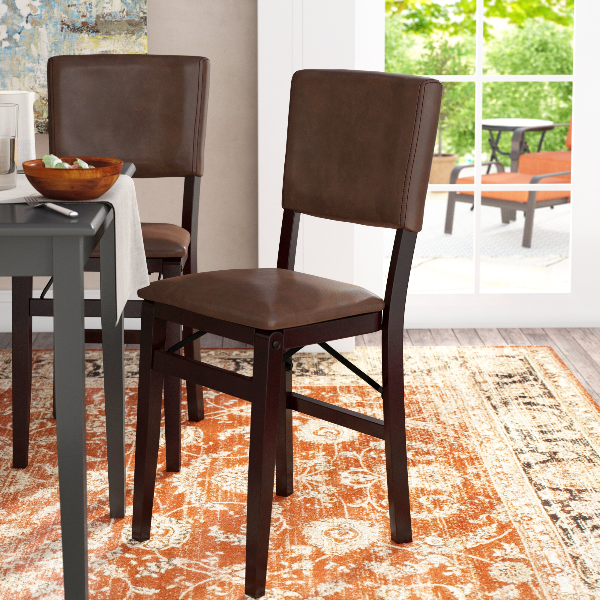Caldwell Folding Upholstered Dining Chair