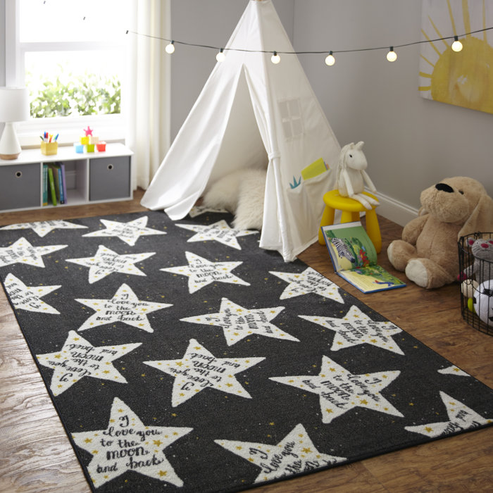 Engler To The Moon Black White Area Rug Engler To The Moon Black White Area Rug