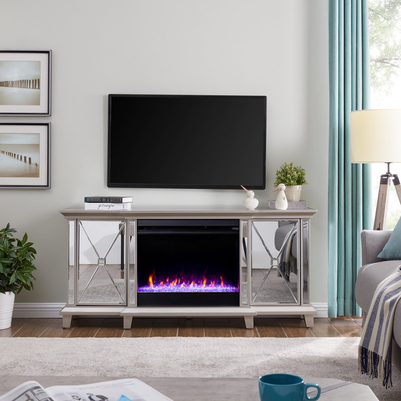 Darby Home Co Vanwormer Mirrored Color Changing Media Console