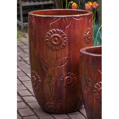 Lakra Sunflower Tall Terracotta Pot Planter August Grove Color