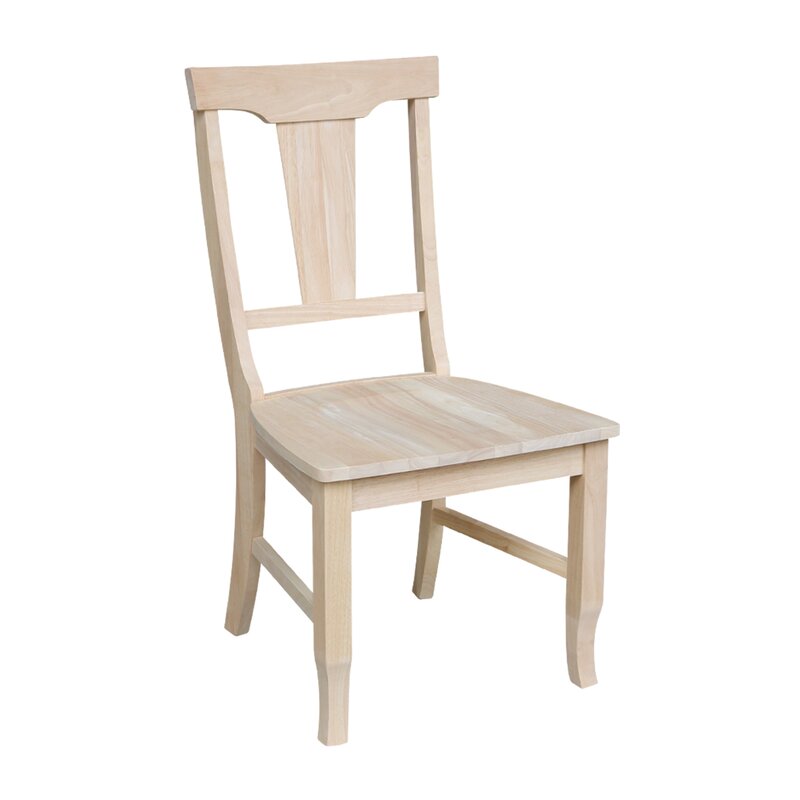 August Grove Toby Solid Wood Slat Back Side Chair In Unfinished