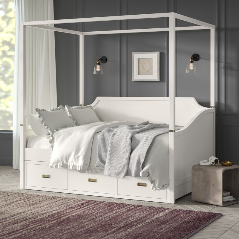 Greyleigh Tazewell Canopy Daybed With Storage Wayfair Tazewell Canopy Daybed With Storage