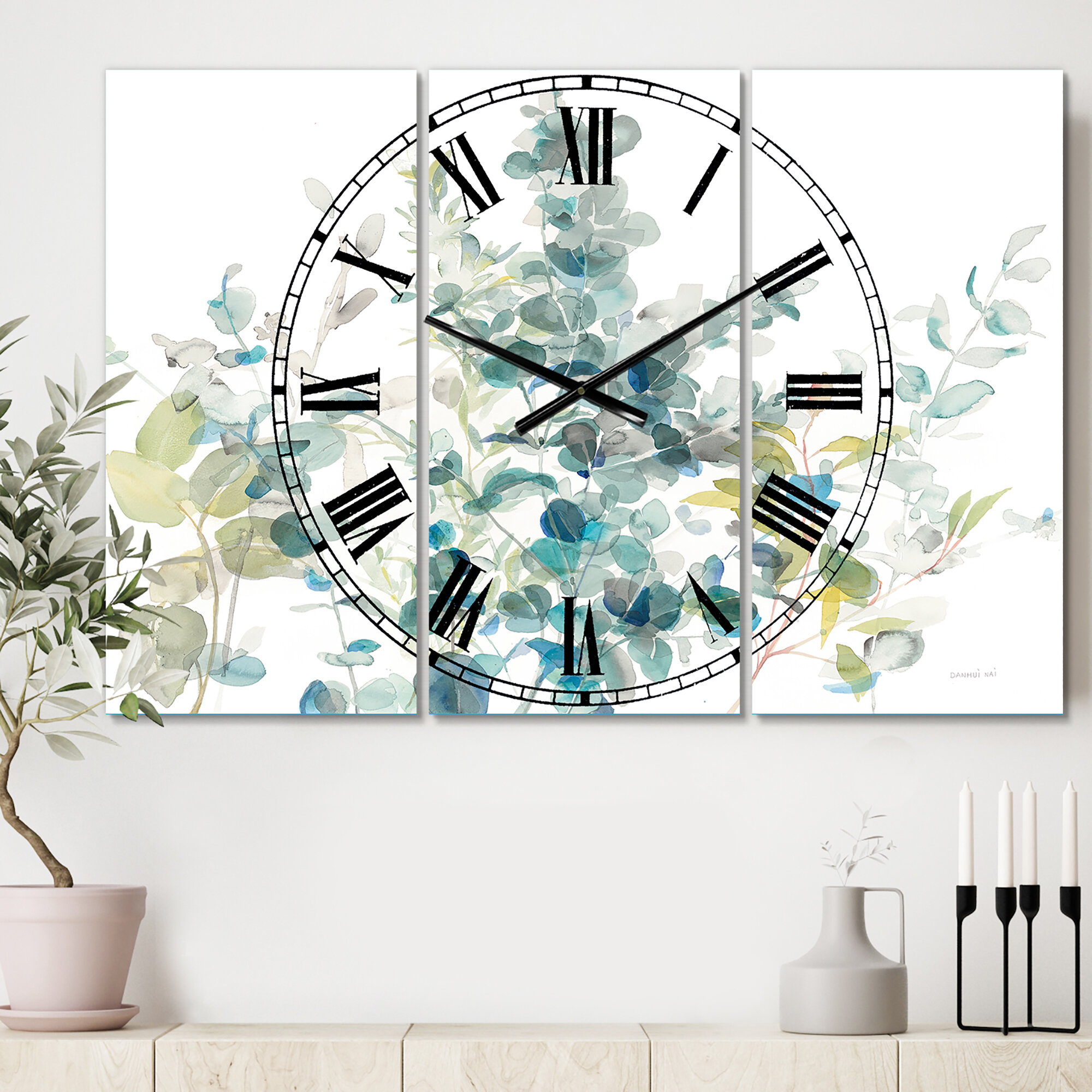 East Urban Home Eucalyptus Natural Element - Traditional wall clock ...