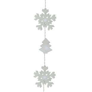 Led Snowflake Wayfair Battery Operated Led Snowflake And Tree Christmas 12 Light String Lighting