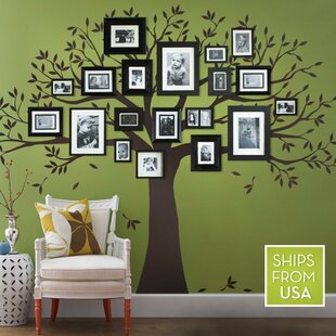 Huge Baby Cot Side Photo Frame Bird Tree Wall decals stickers Kids Family decor 