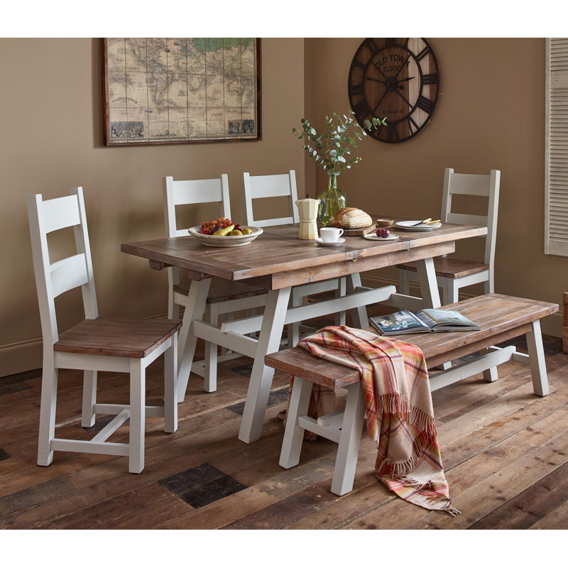 August Grove Scotland 3 Piece Butterfly Leaf Pine Solid Wood Dining Set Reviews Wayfair Co Uk