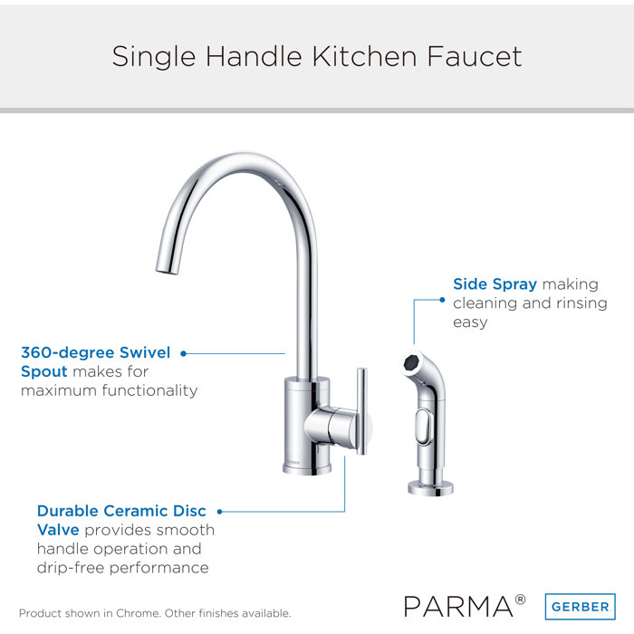 Gerber Parma Kitchen Faucet with Side Spray & Reviews | Wayfair