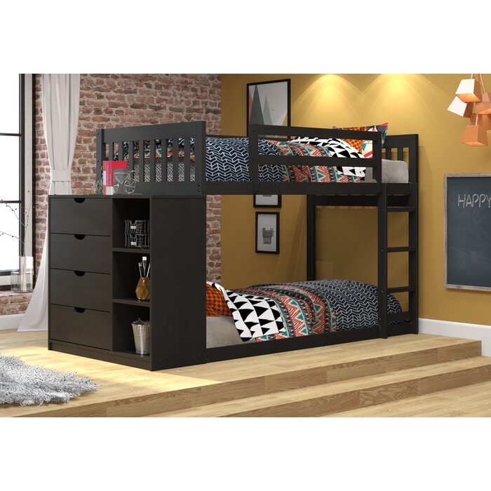 Ewart Mission Twin over Twin Bunk Bed with Chest and Storage