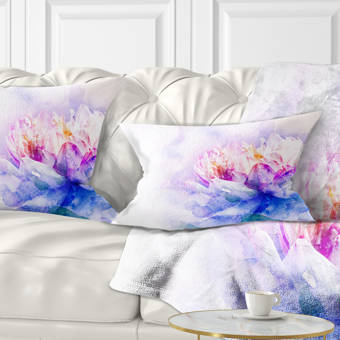 East Urban Home Floral Fantastic Flower Watercolor Lumbar Pillow Wayfair
