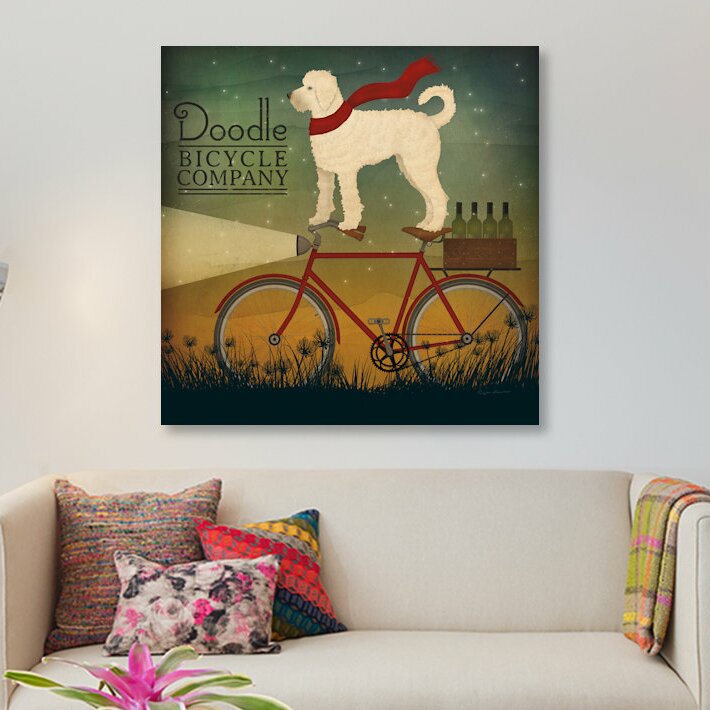 East Urban Home Doodle Bicycle Company Graphic Art Print On Wrapped Canvas Wayfair
