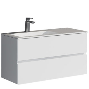 Sale Werner 35.43 True Solid Surface Single Sink Vanity Set with Cabinet By dCOR design
