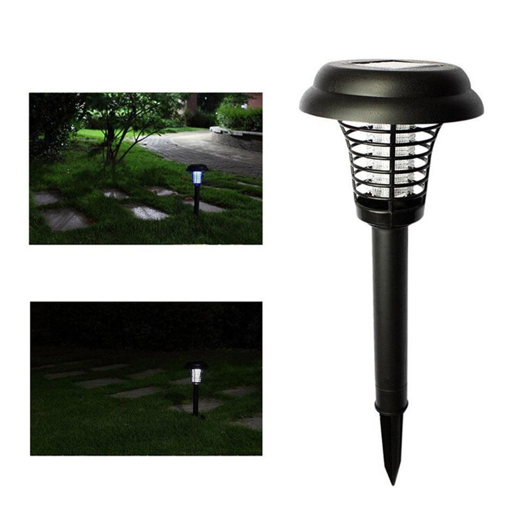 UV LED Solar Powered Outdoor Mosquito Insect Pest Bug Zapper Killer 