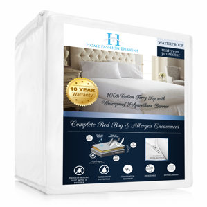 Marta Premium Deep Pocket Zippered Hypoallergenic Waterproof Mattress Protector by Home Fashion Designs