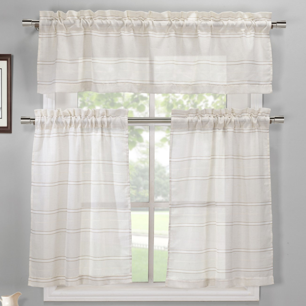 Gracie Oaks Fenwick 3 Piece Kitchen Curtain Set Wayfair