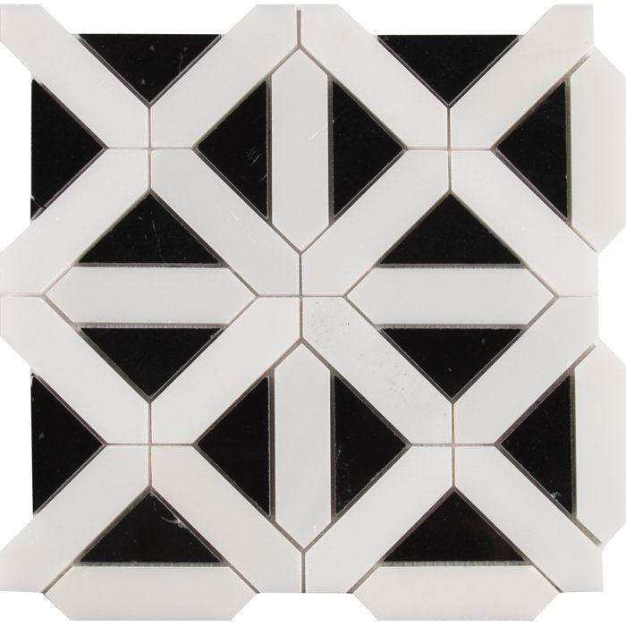 Retro Fretwork Random Sized Marble Mosaic Tile Retro Fretwork Random Sized Marble Mosaic Tile