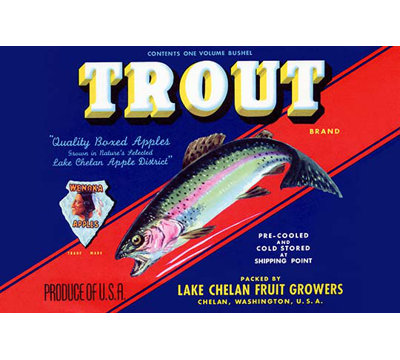 Trout Brand Apples Vintage Advertisement Buyenlarge Size 44 H x 66 W