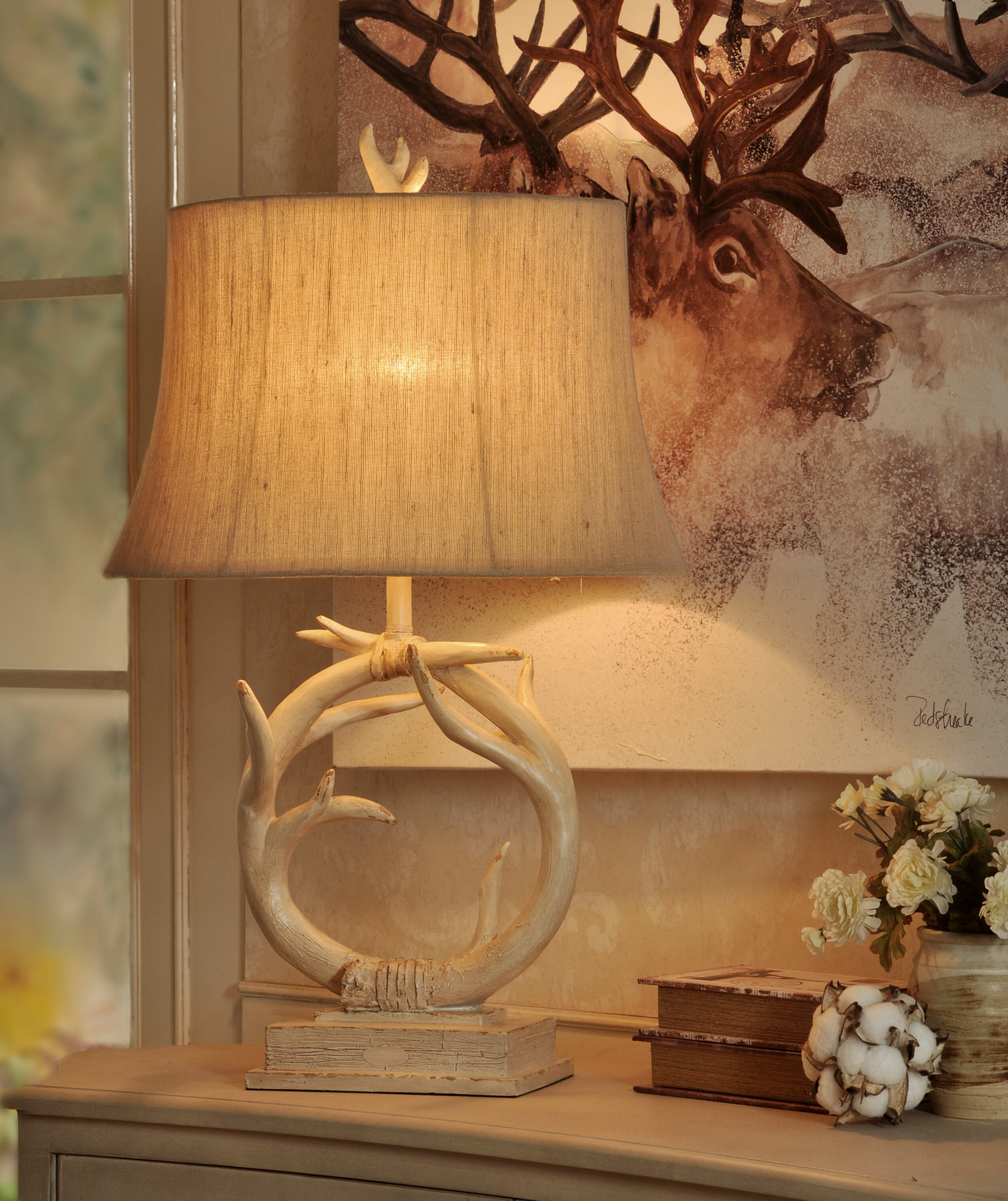 mossy oak antler floor lamp