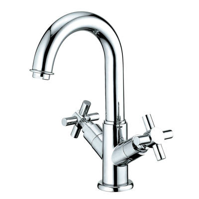 South Beach Double Cross Handle Centerset Bathroom Faucet With