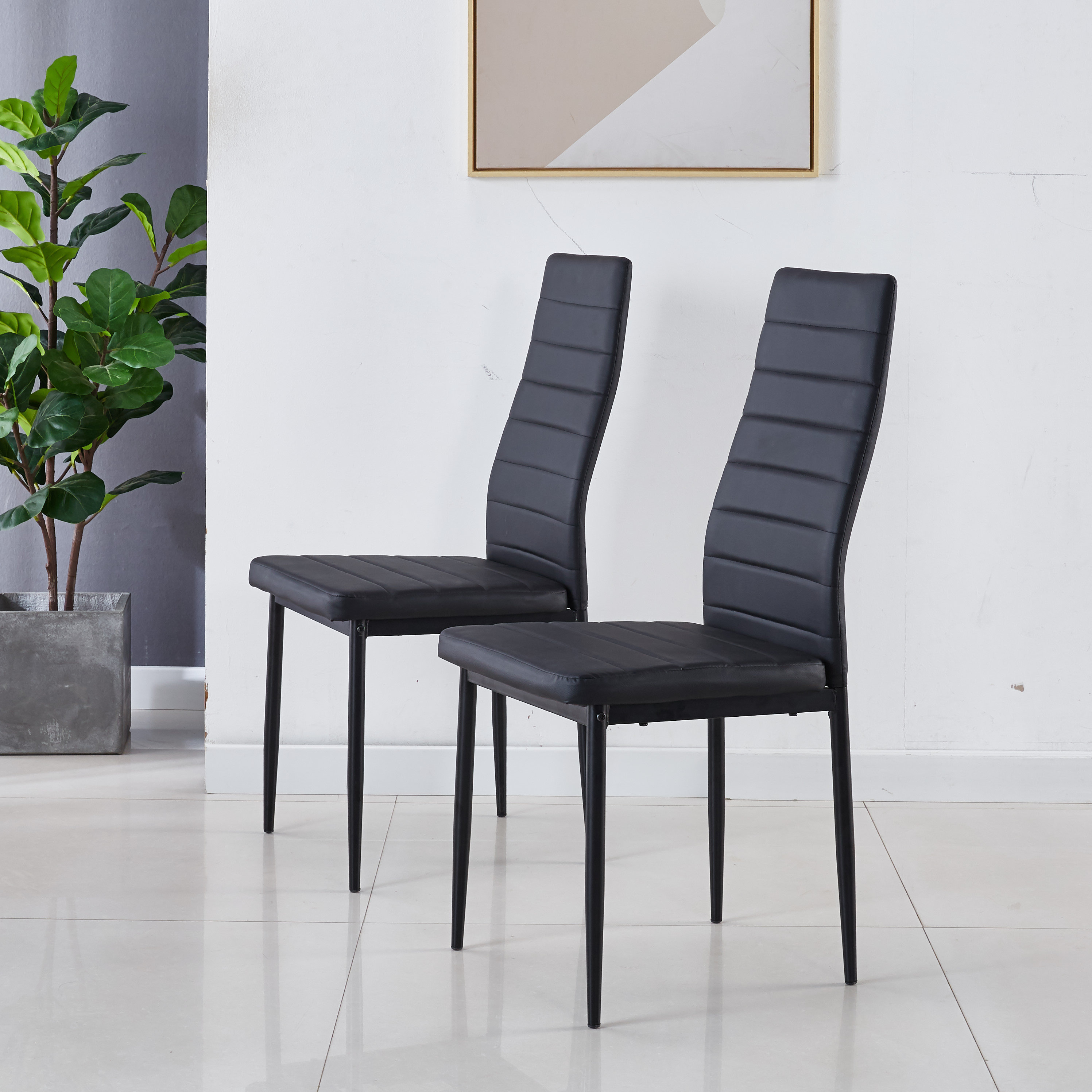 Latitude Run Elay Leather Parsons Chair In Black Wayfair