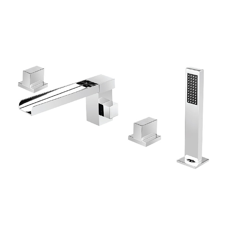 Valley Acrylic Ltd Double Handle Deck Mounted Roman Tub Faucet With Diverter And Handshower Wayfair