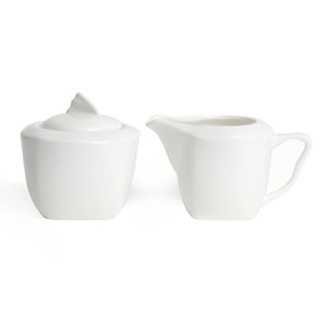 Wave 2 Piece Covered Sugar Bowl & Creamer Set