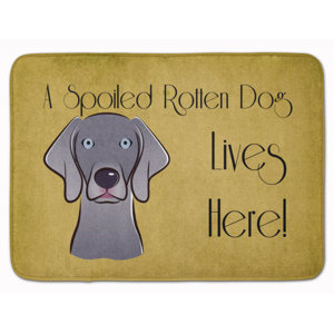 Weimaraner Spoiled Dog Lives Here Memory Foam Bath Rug