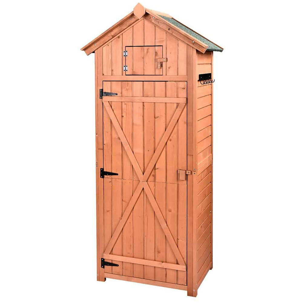 Magic Union Garden Storage Shed Garden Tool Storage Cabinet Lockable Arrow Wooden Storage Sheds Organizer For Home Yard Outdoor Wayfair