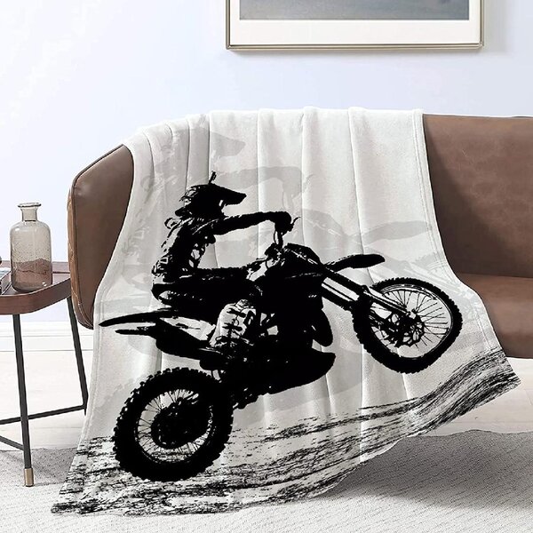 50 x 70 Cozy Plush for Indoor and Outdoor Use Lunarable Dirt Bike Soft Flannel Fleece Throw Blanket Quad Extreme Lettering Silhouette Racer on Gradient Colored Background Multicolor 