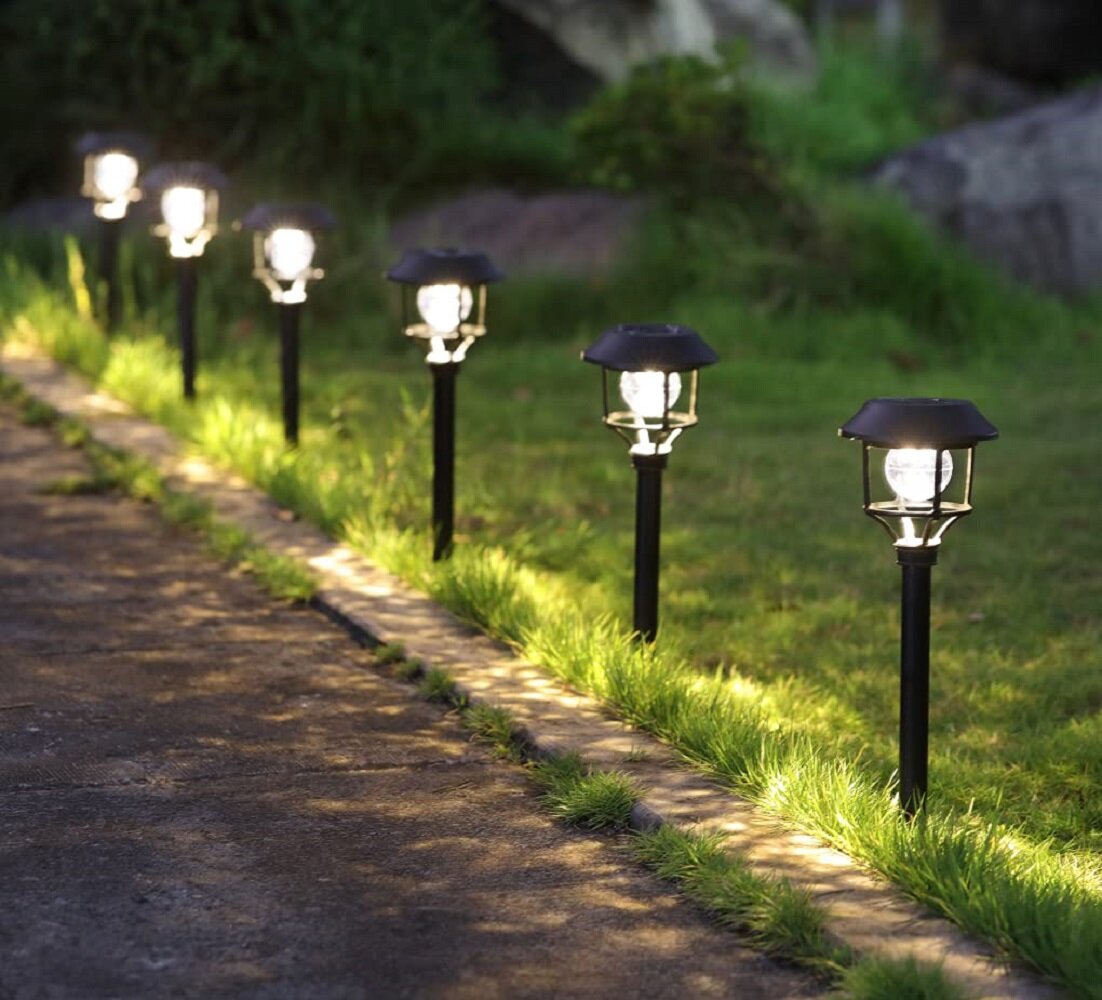 4x LED Solar Round Ball Lights Garden Path Lawn Outdoor Ground Lamp Waterproof