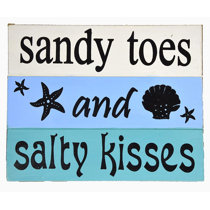 "Sandy Toes & Salty Kisses" desk sitter sign country prim you choose colors