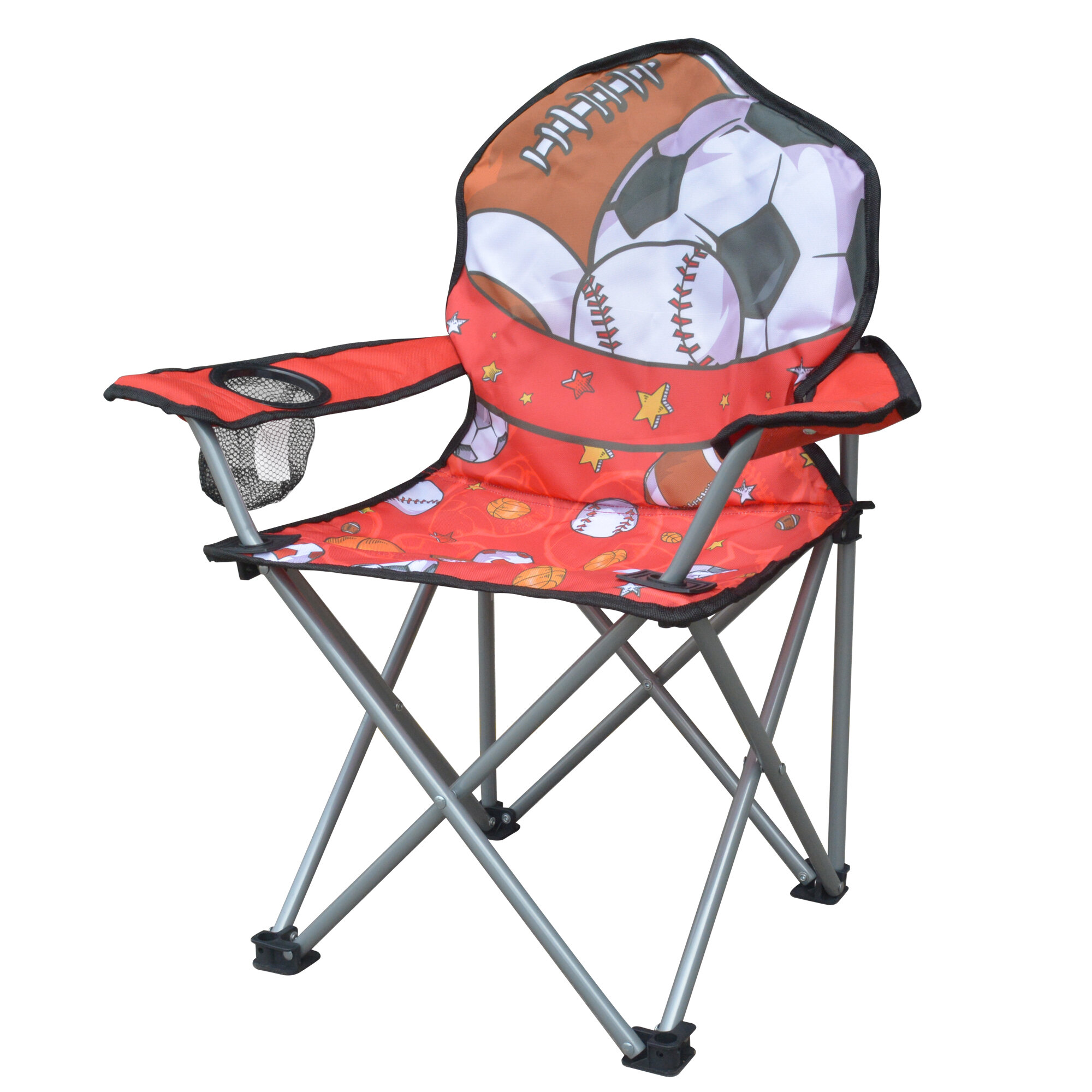 Zoomie Kids Jeco Kids Outdoor Folding Lawn And Camping Chair With Cup Holder