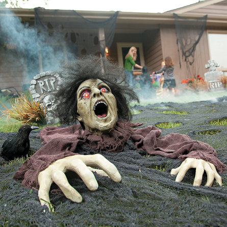 Clawing Zombie Groundbreaker with LED Eyes Garden Stake