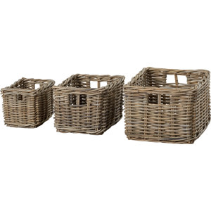 3-tlg. Aufbewahrungskorb-Set Kubu aus Rattan von..