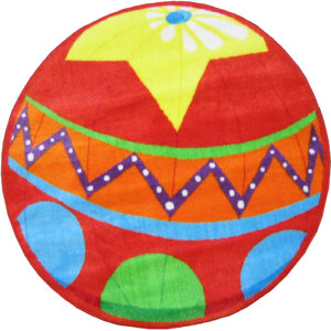 Fun Shape High Pile Circus Ball Red Area Rug