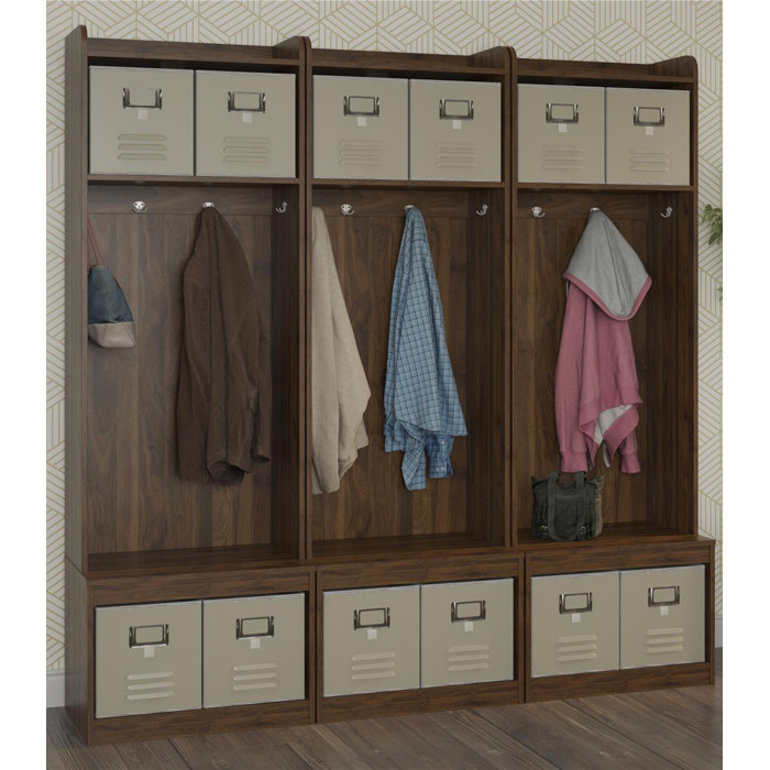 Novogratz Journey Entryway Hall Tree With Storage Bench Set Of 3
