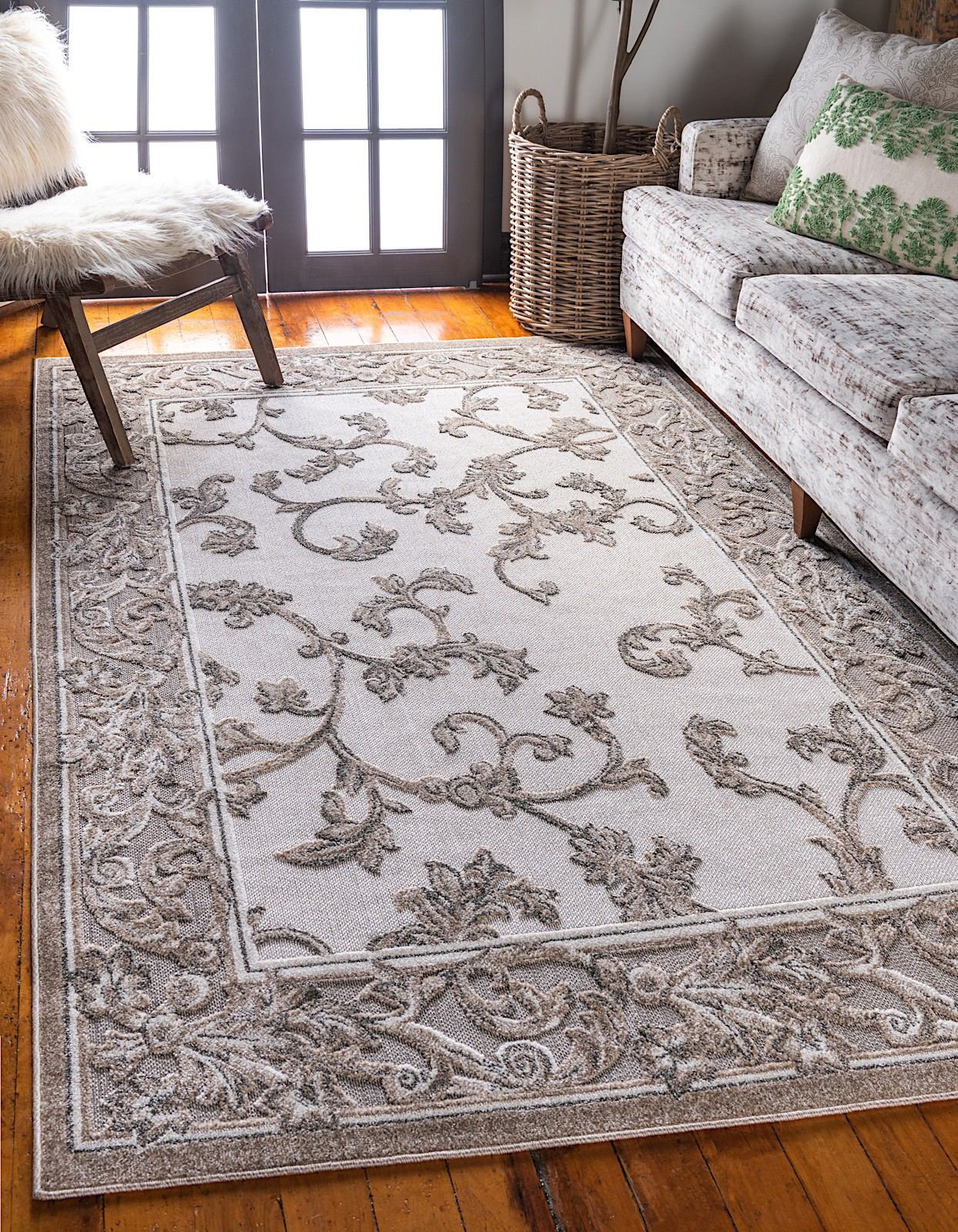 veranda indoor outdoor rug collection on Rugpal Veranda Floral Gray Light Brown Indoor Outdoor Area Rug Wayfair