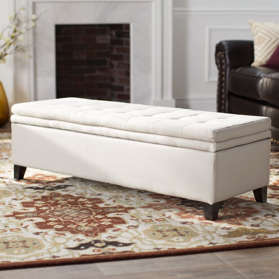 Loganton Upholstered Flip Top Storage Bench