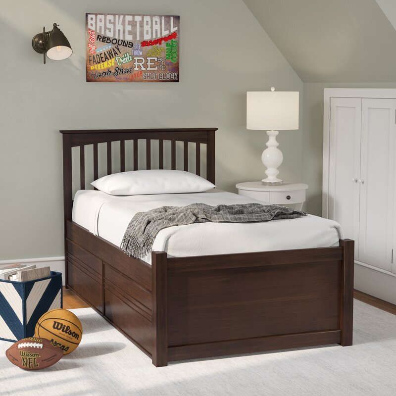kids platform bed with drawers